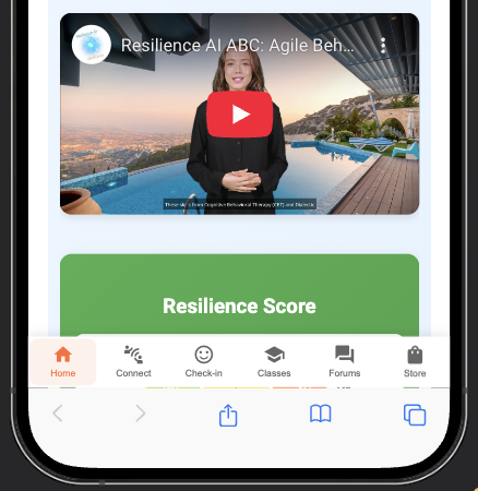 Resilience AI iPhone App Interface